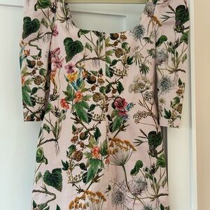 Cara Cara Pink Floral Long-Sleeve Square-Neck Dress